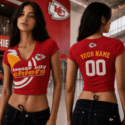 KCC x NFL Premium Women V-neck Croptop Personalized Gift For Fan