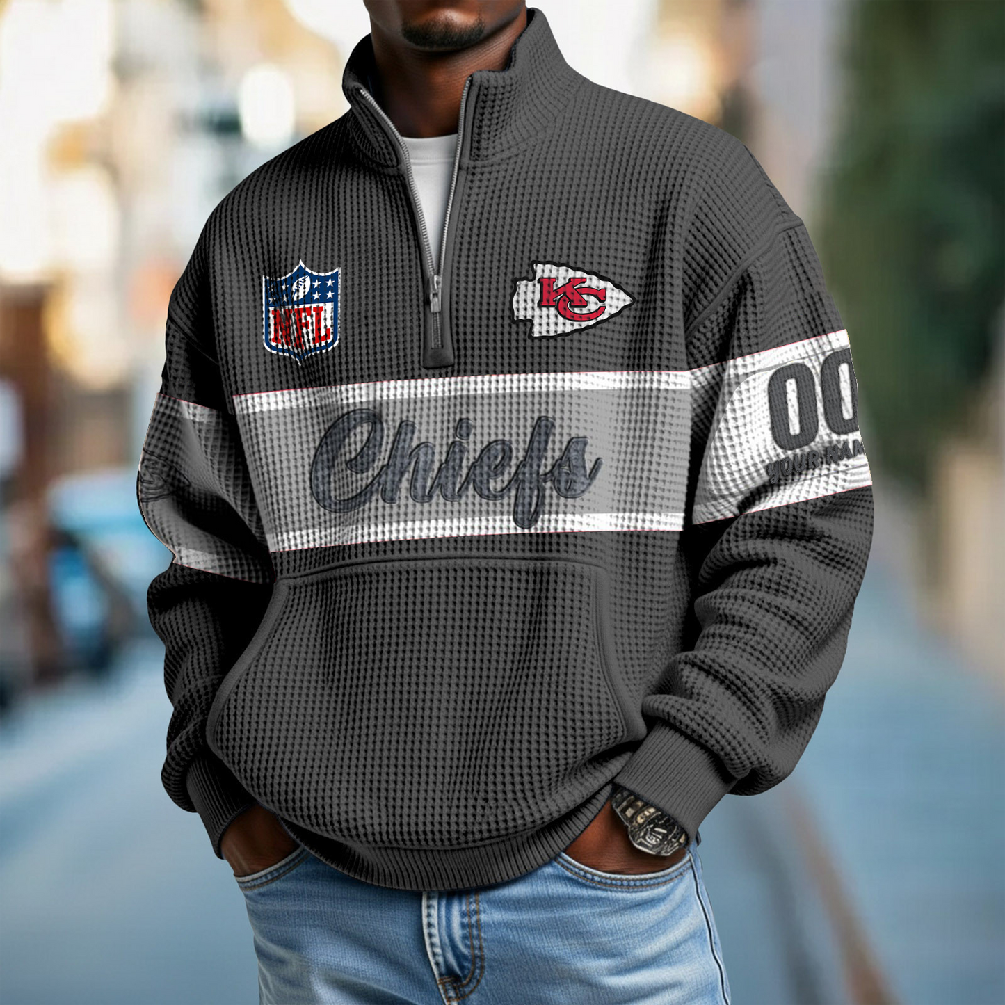 KCC x NFL Quarter-Zip Waffle Pullover DATND TANTD