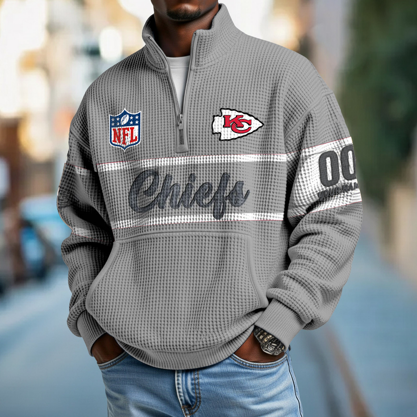 KCC x NFL Quarter-Zip Waffle Pullover DATND TANTD