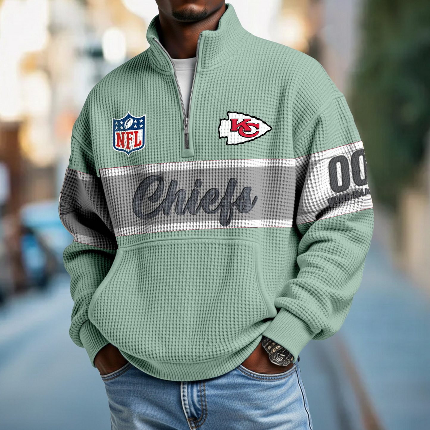 KCC x NFL Quarter-Zip Waffle Pullover DATND TANTD