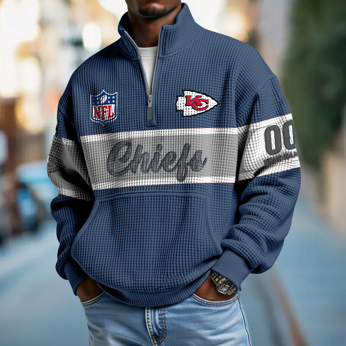 KCC x NFL Quarter-Zip Waffle Pullover DATND TANTD