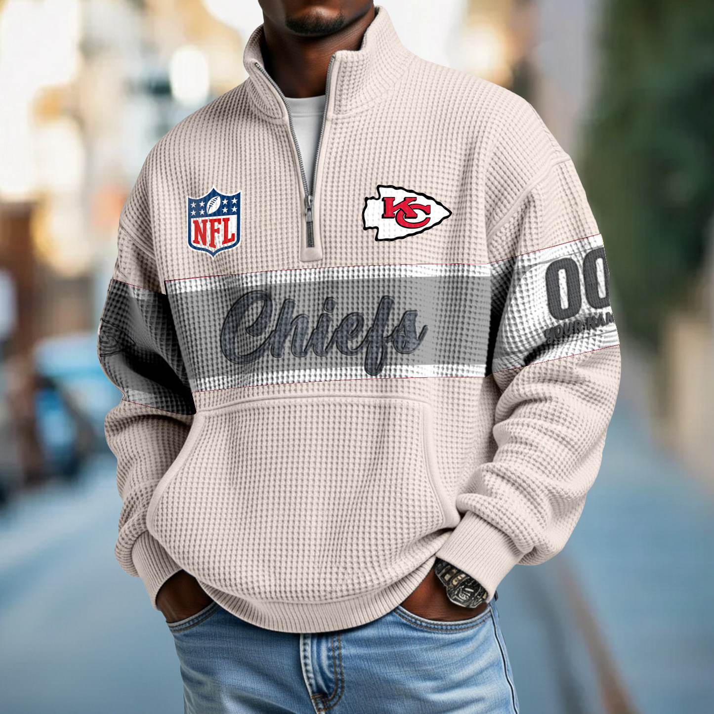 KCC x NFL Quarter-Zip Waffle Pullover DATND TANTD