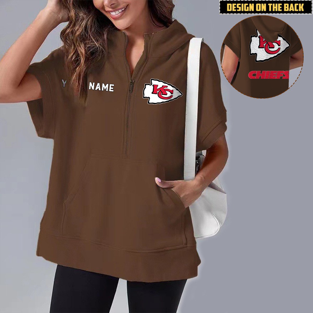 KCC x NFL Short Sleeve Zip Hoodie DATND TANTD