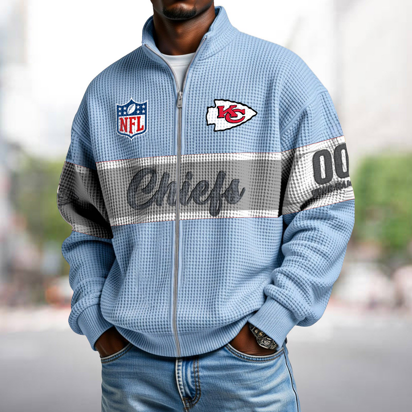 KCC x NFL Waffle Zip-Up Sweatshirt DATND TANTD