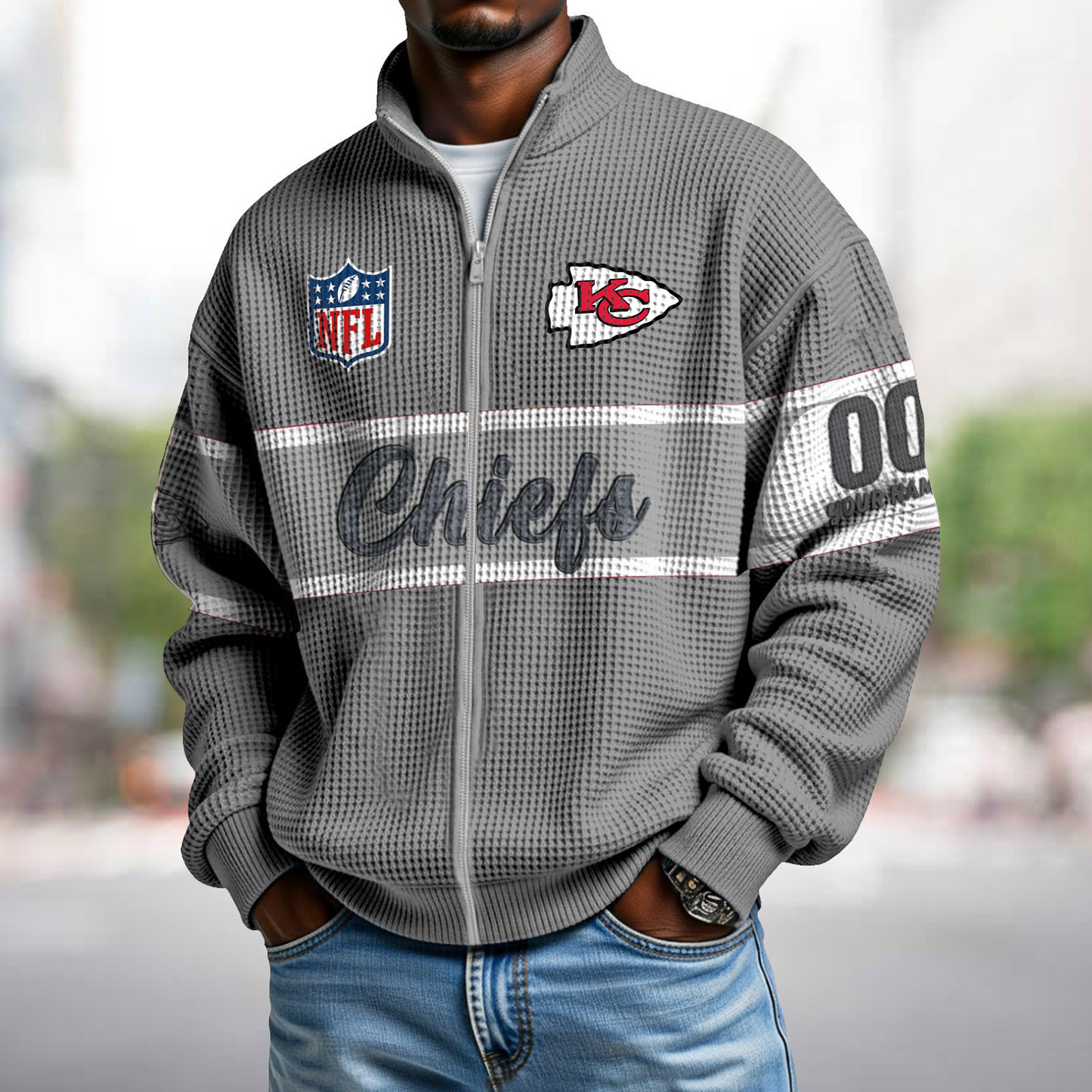 KCC x NFL Waffle Zip-Up Sweatshirt DATND TANTD