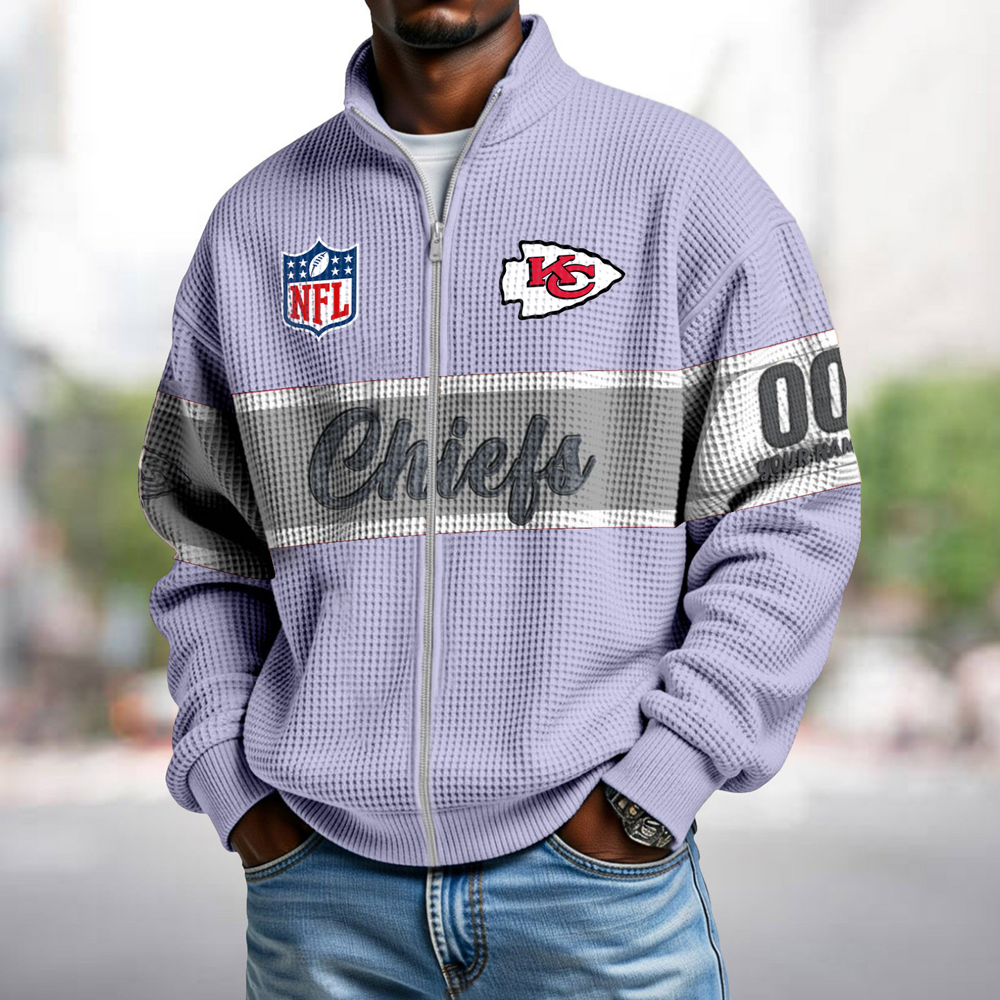 KCC x NFL Waffle Zip-Up Sweatshirt DATND TANTD