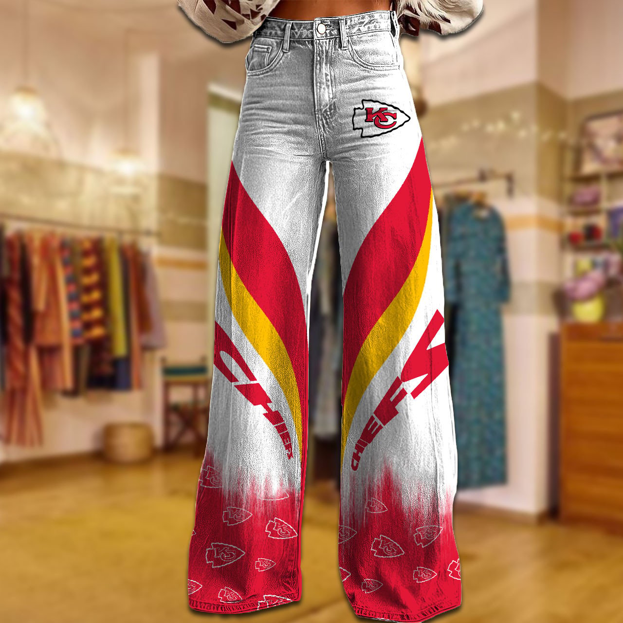 KCC x NFL Women's Casual Wide Leg Pants DATND TANTD 281025