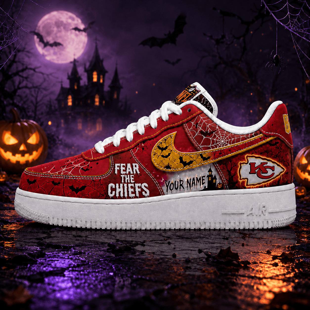 KCC x Premium NFL Fear The Team Halloween AF1 Sneakers