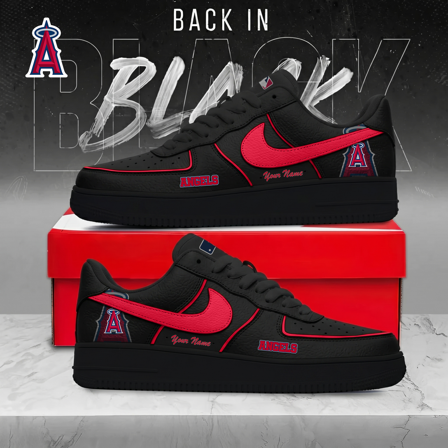 LAA x MLB Back In Black AF1 Sneakers 270626