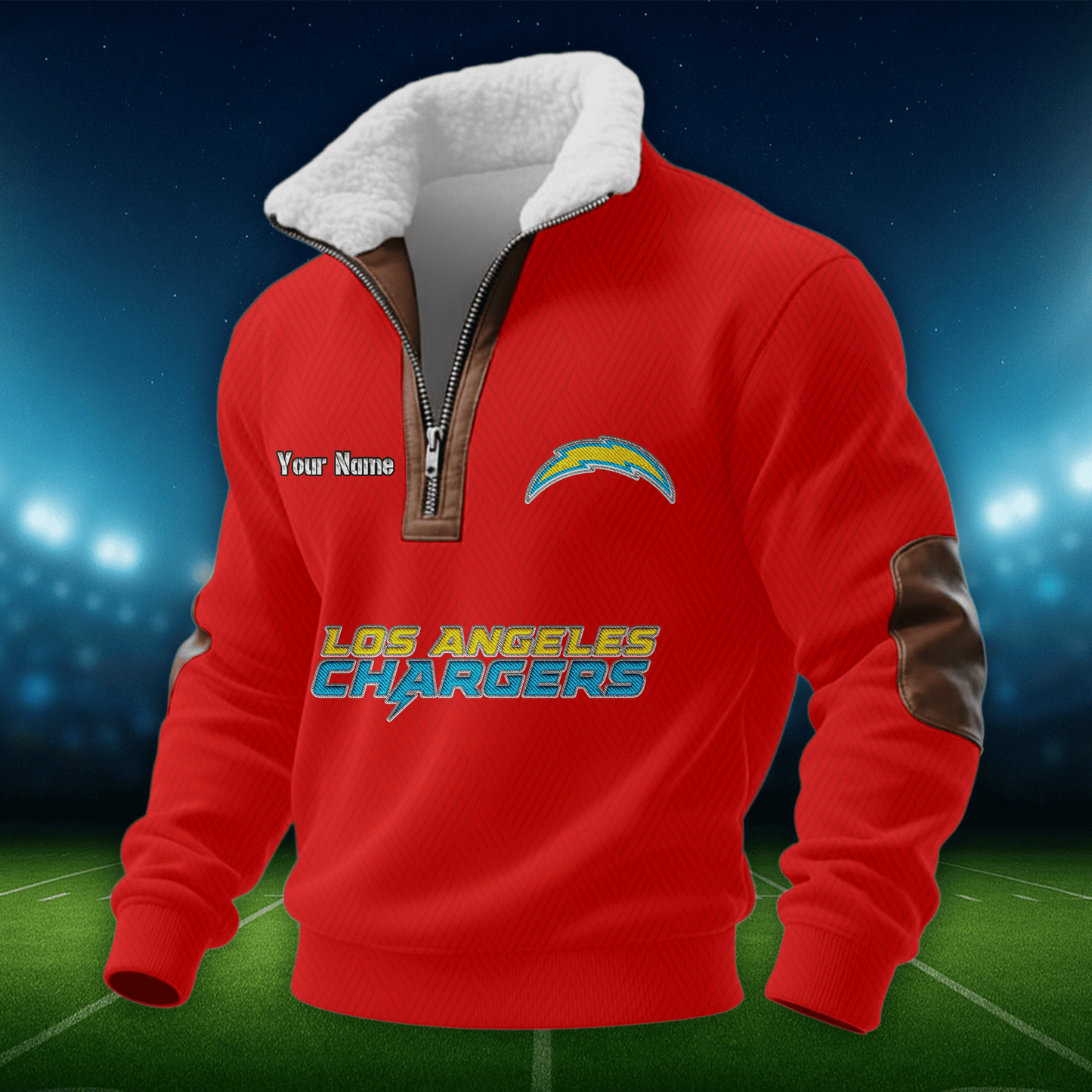 LAC NFL Men Fur Collar Sweatshirt DDT CTND