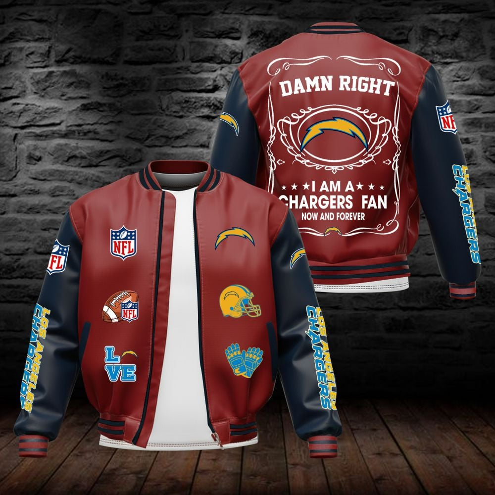 LAC NFL Premium Leather Bomber Jacket DDT HLPHUONG