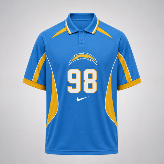 LAC Premium NFL Custom Number Sports Style Polo Shirt