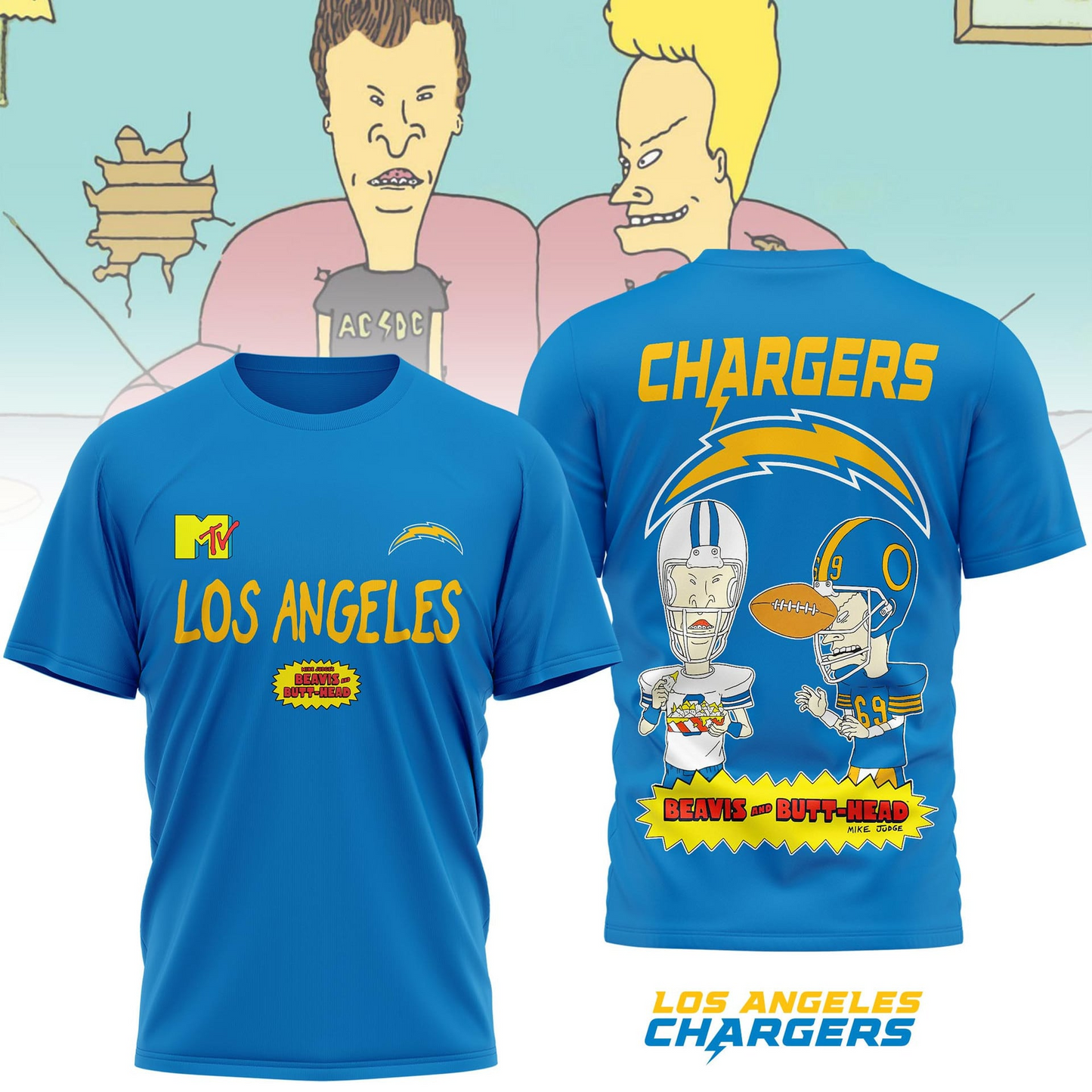 LAC Premium NFL Funny Beavis and Butt-Head Shirt DDT NTL