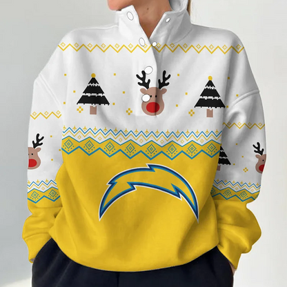 LAC X NFL Women's Outdoor Casual Stand Collar Long Sleeve Pullover DATND THUONGNH