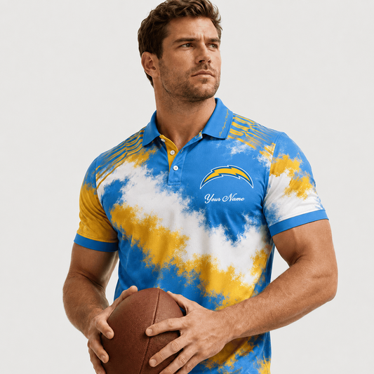 LAC X Premium NFL Premium Personalized Helmet Polo Shirt