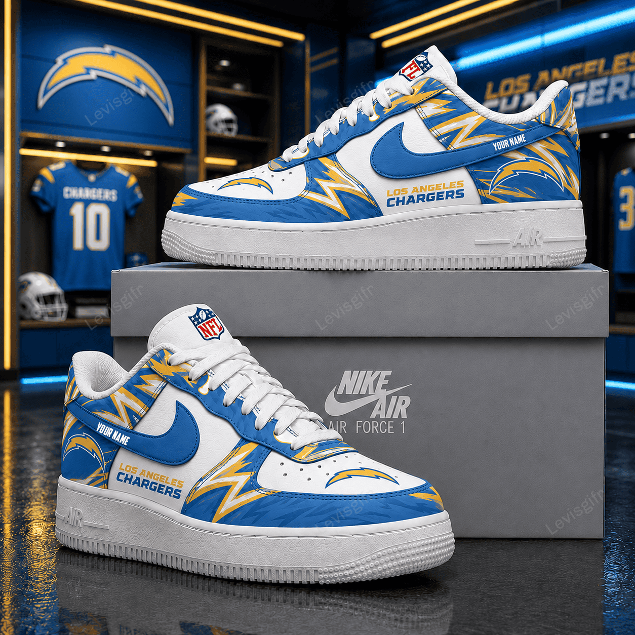 LAC x NFL Premium AF1 Sneaker Personalized Gift For Fan