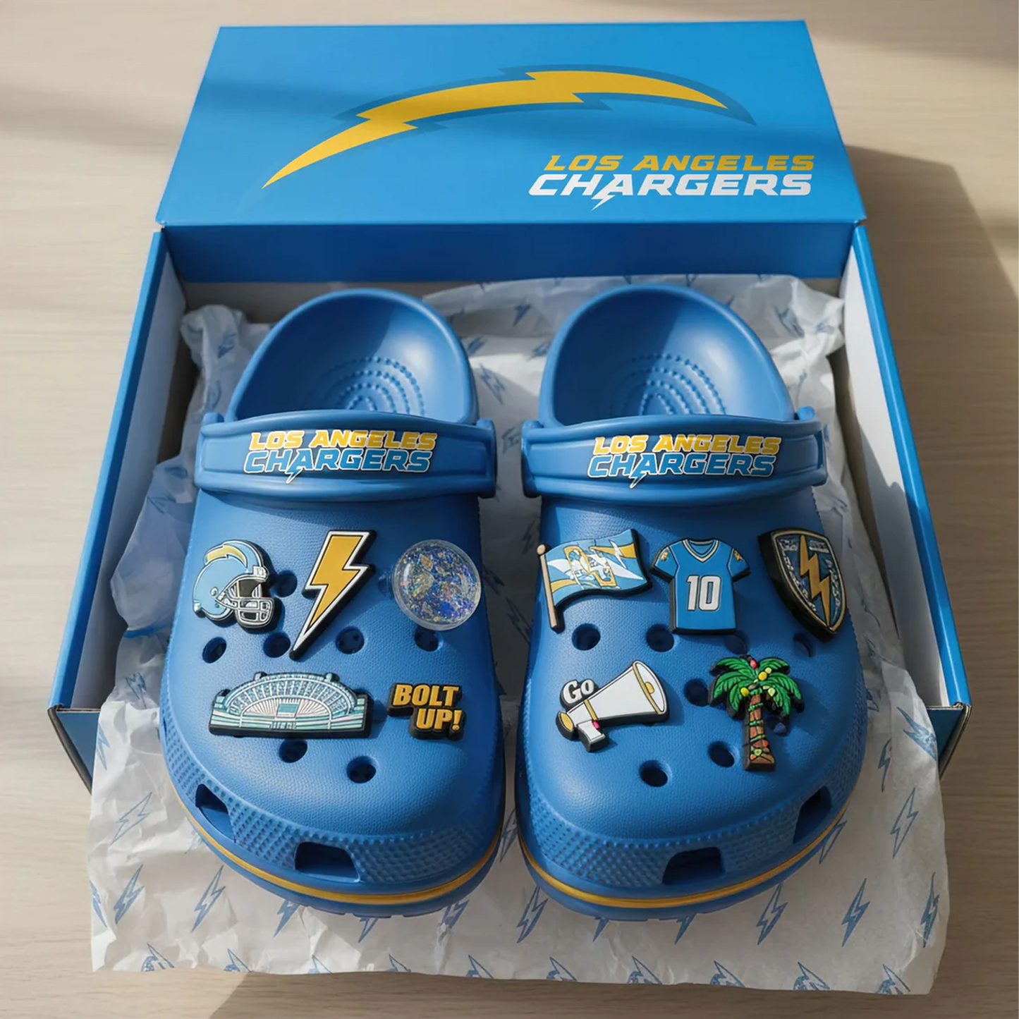 LAC x NFL Premium Crocs Clogs Shoes DATND TANTD