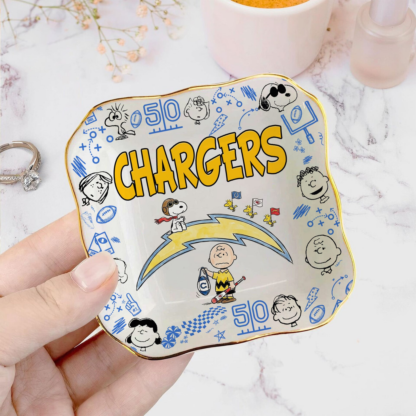 LAC x NFL Premium NFL Snoopy Jewelry Dish 0406 DatND DVT