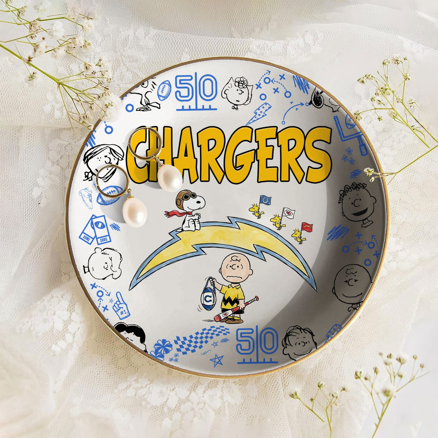 LAC x NFL Premium NFL Snoopy Jewelry Dish 0406 DatND DVT