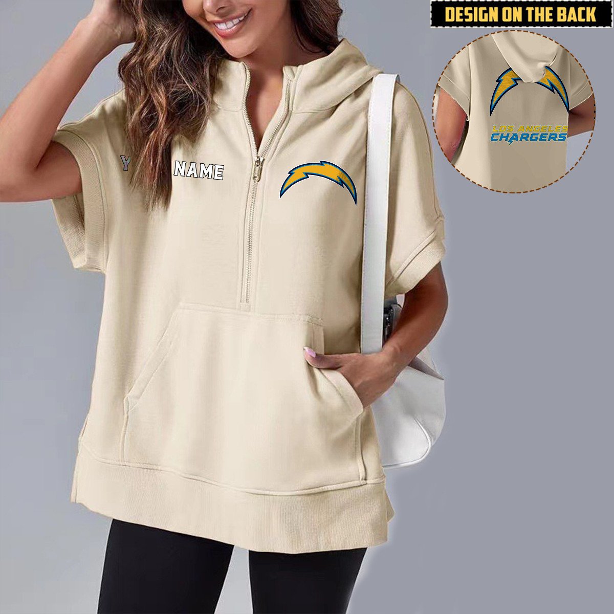 LAC x NFL Short Sleeve Zip Hoodie DATND TANTD