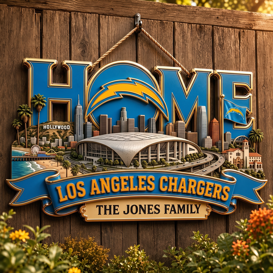 LAC x NFL Team Home Metal Sign Custom Any Name Gifts For Home Decor