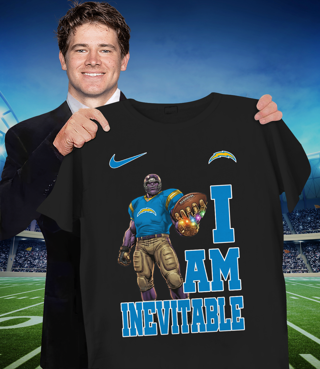 LAC x NFL Thanos I Am Inevitable T-Shirt DATND TANTD
