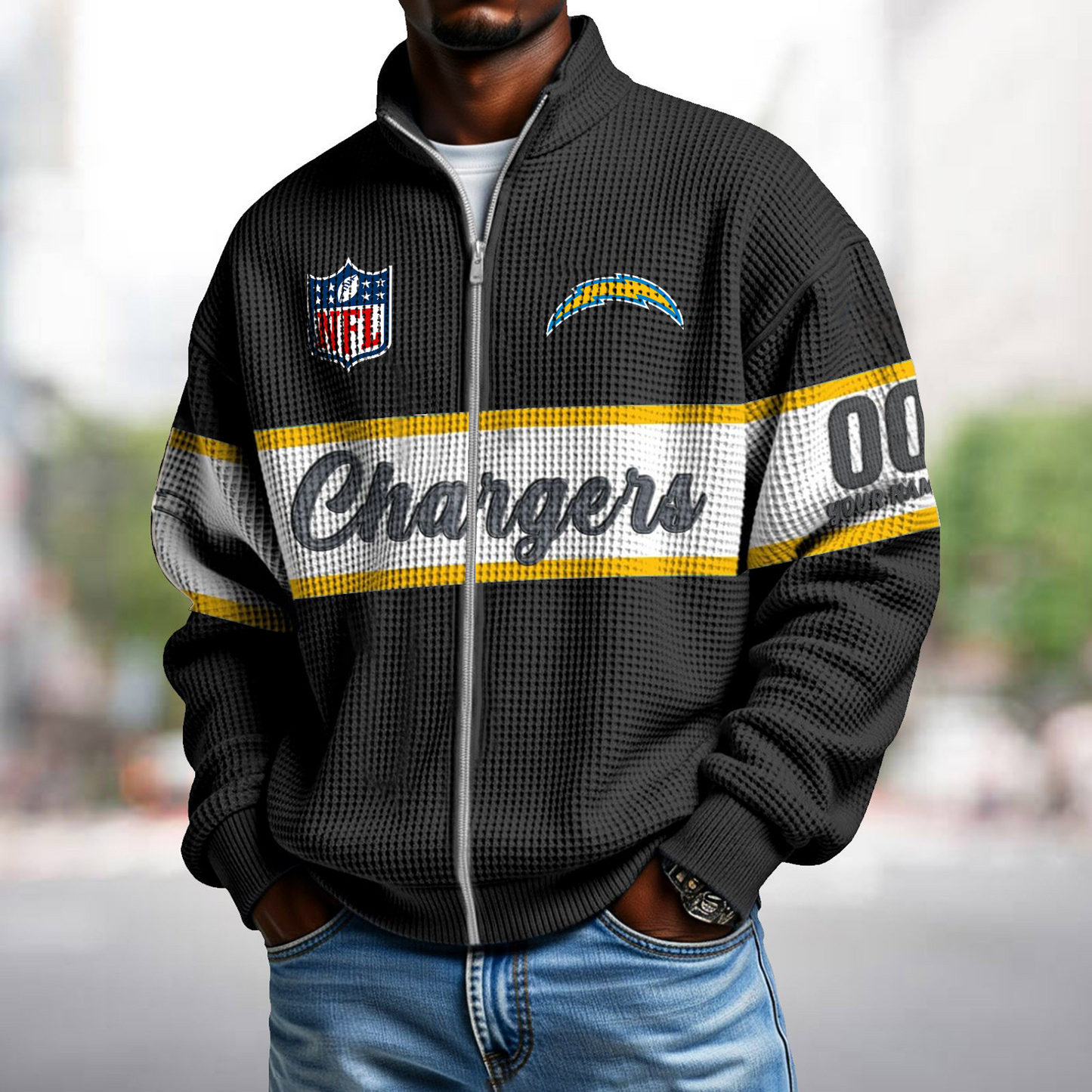 LAC x NFL Waffle Zip-Up Sweatshirt DATND TANTD