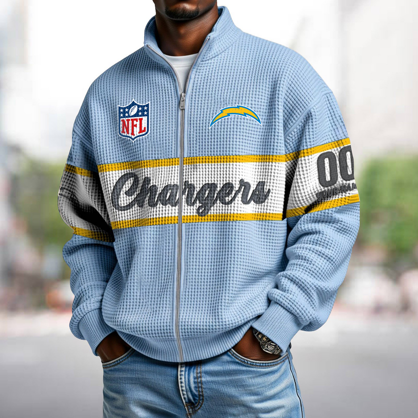 LAC x NFL Waffle Zip-Up Sweatshirt DATND TANTD