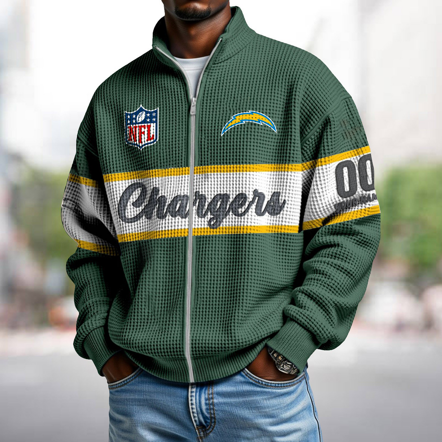 LAC x NFL Waffle Zip-Up Sweatshirt DATND TANTD