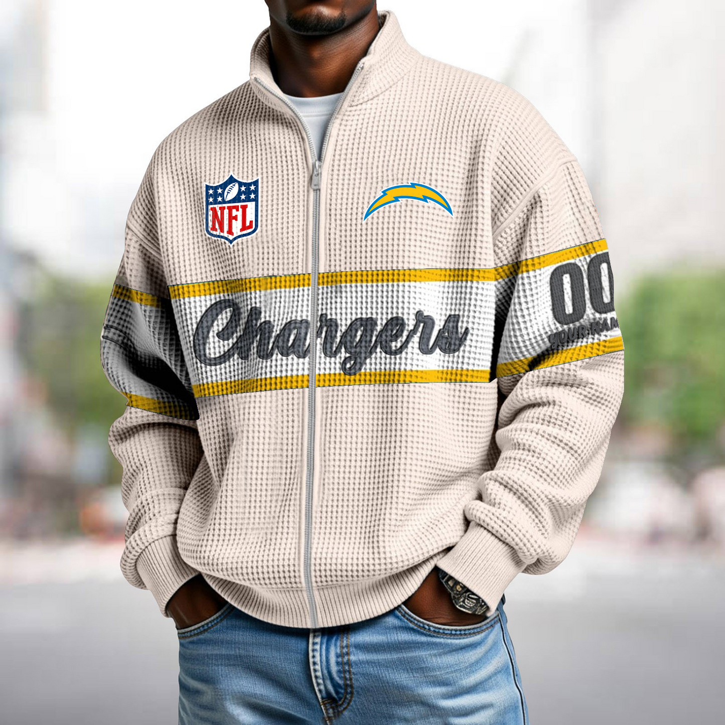 LAC x NFL Waffle Zip-Up Sweatshirt DATND TANTD