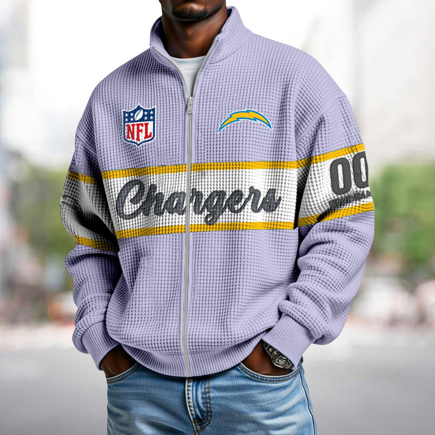 LAC x NFL Waffle Zip-Up Sweatshirt DATND TANTD