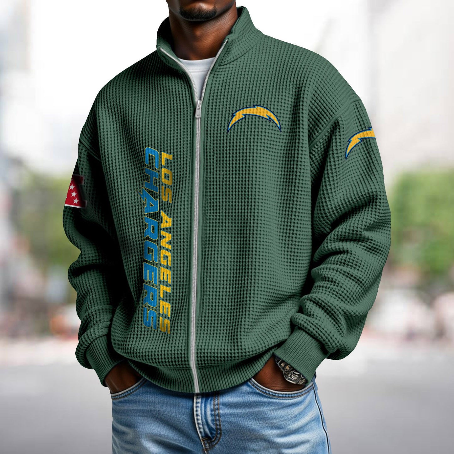 LAC x NFL Waffle Zip-Up Sweatshirt DATND TANTD