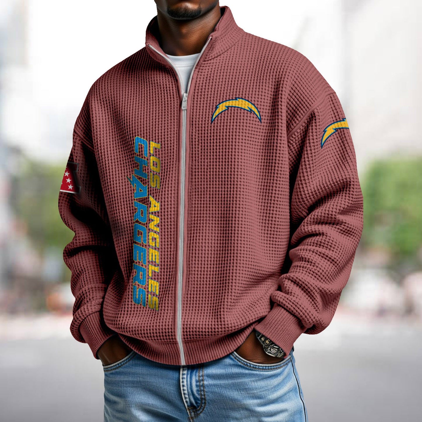 LAC x NFL Waffle Zip-Up Sweatshirt DATND TANTD