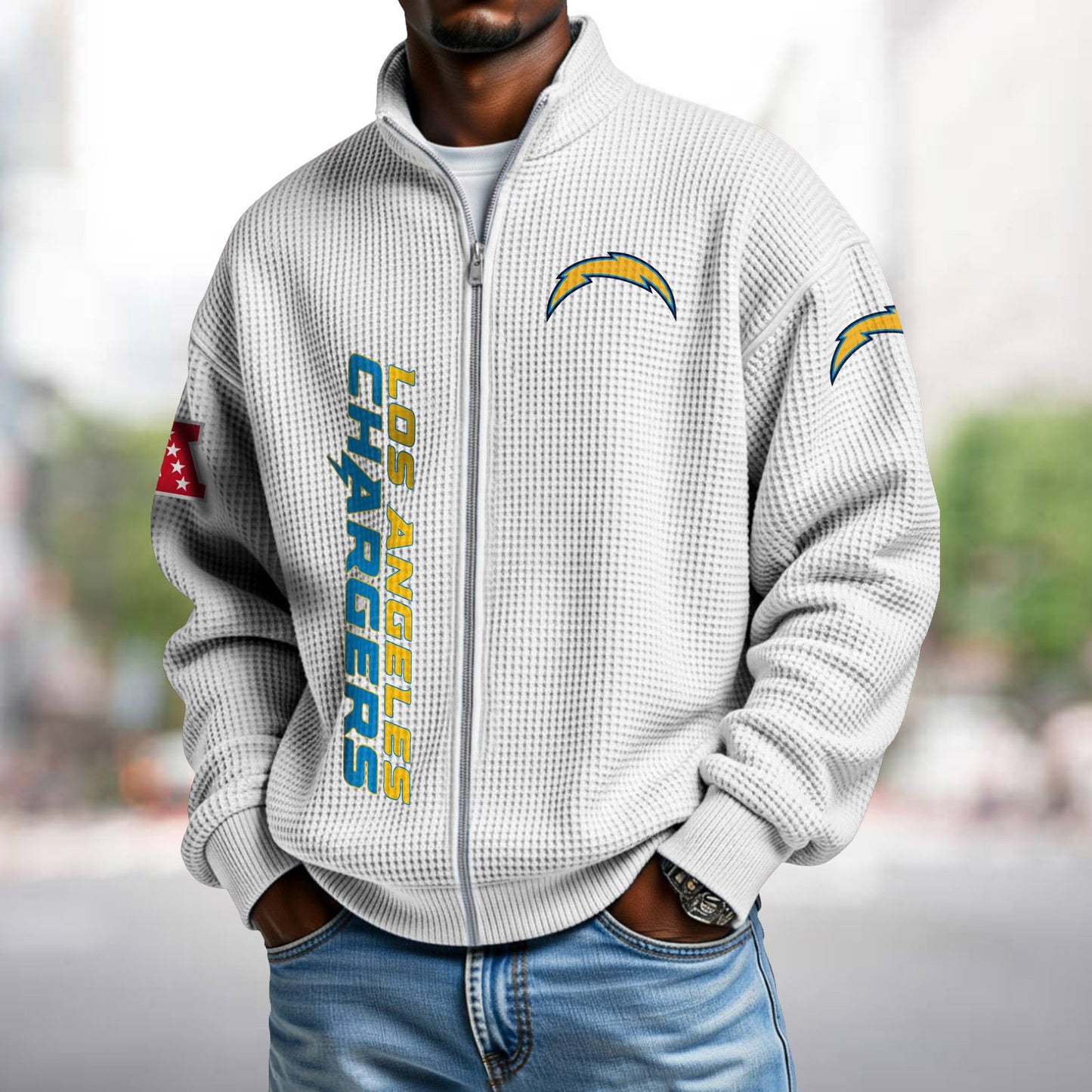 LAC x NFL Waffle Zip-Up Sweatshirt DATND TANTD
