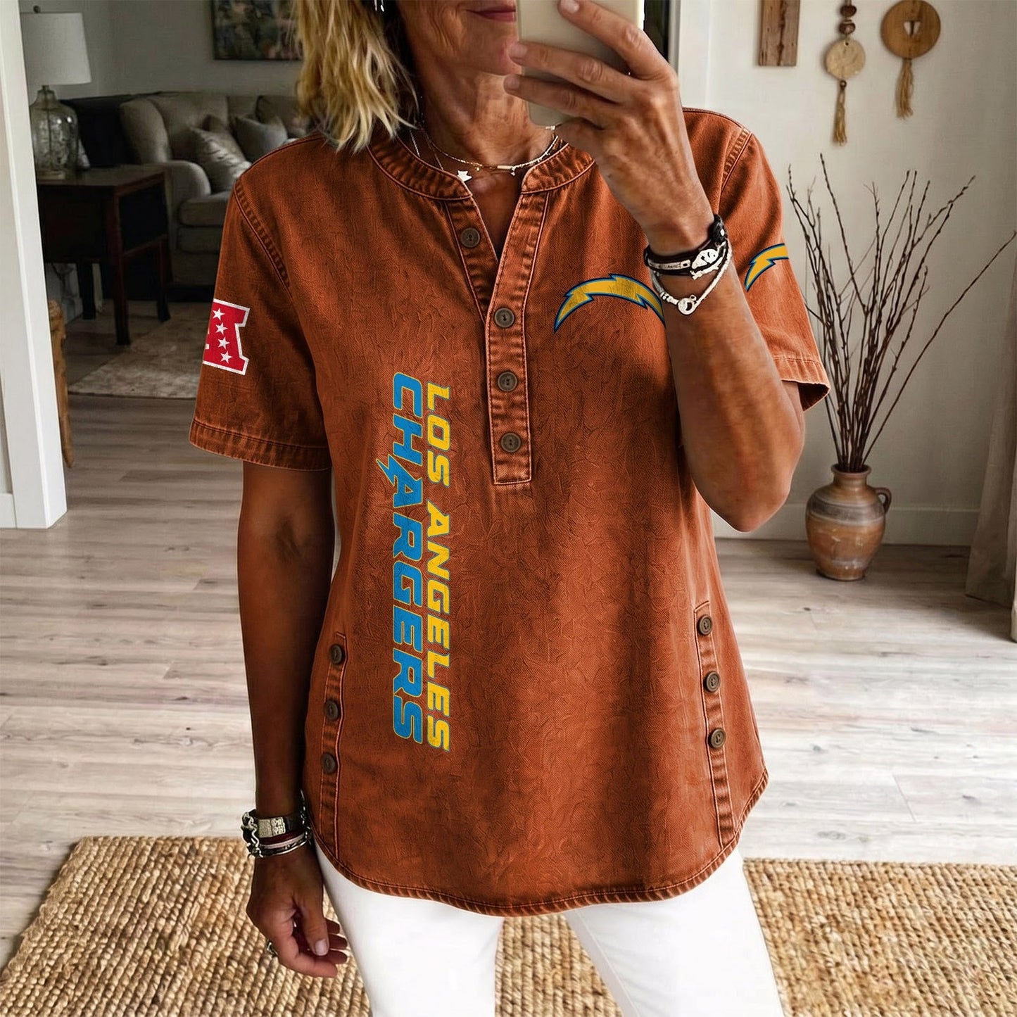 LAC x NFL Womenƒ??s Denim Casual Tops DATND LBN 190526