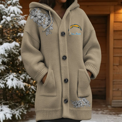 LAC x NFL Women's Casual Knitted Hooded Cardigan DATND TANTD 211125