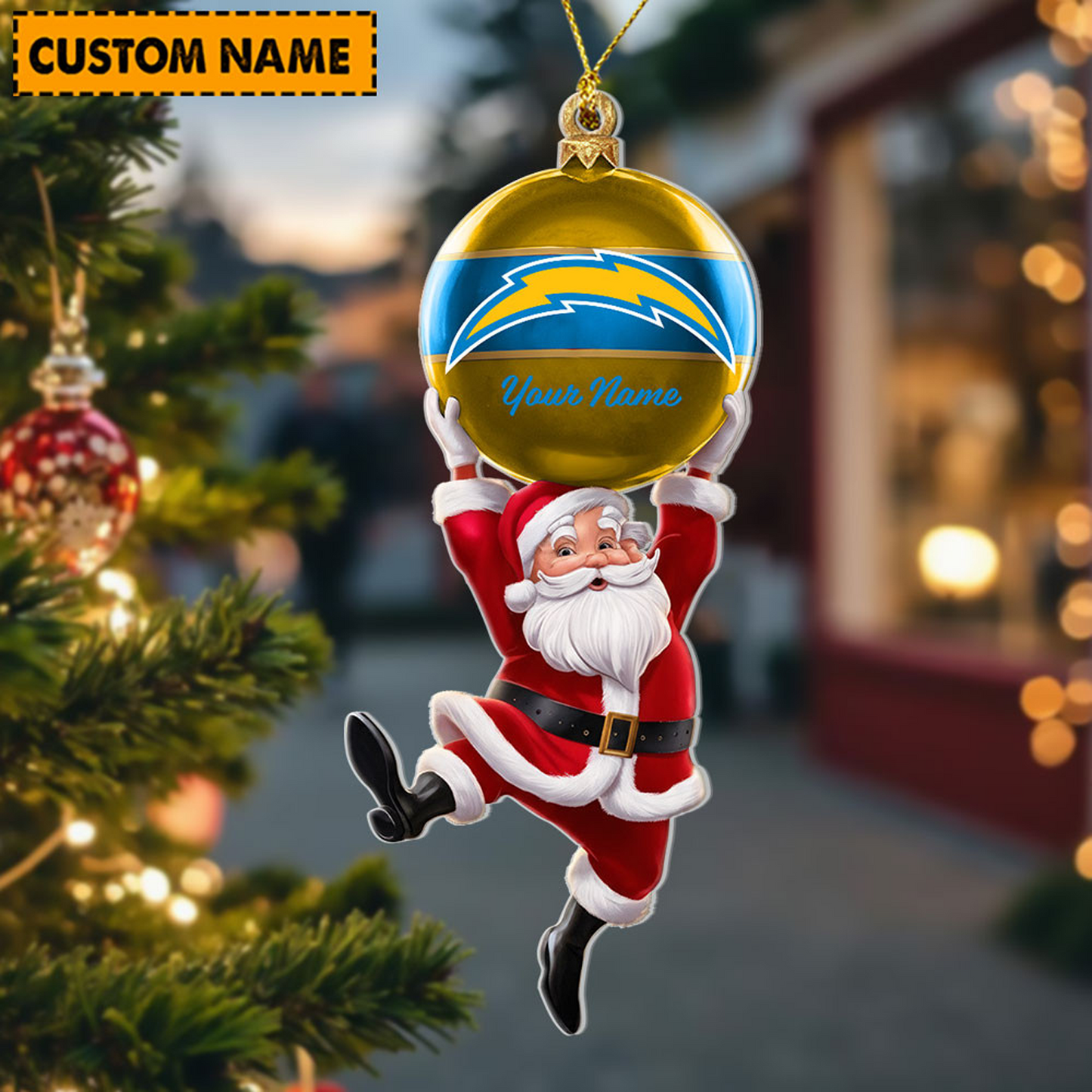 LAC x Personalized NFL Acrylic Ornament Christmas DATND TANTD