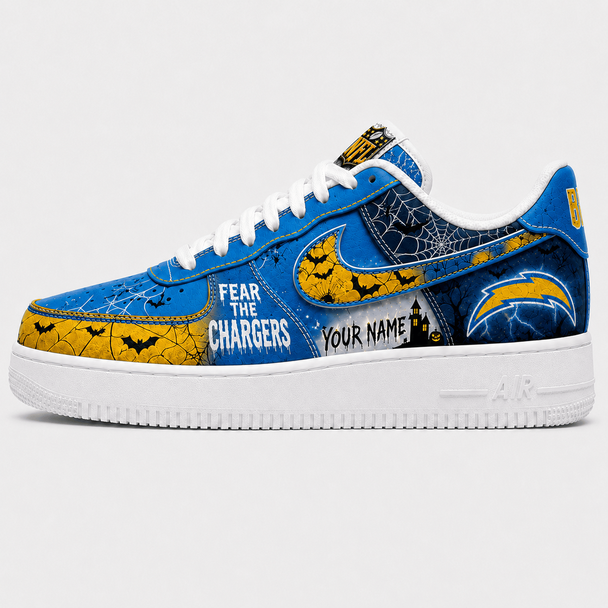 LAC x Premium NFL Fear The Team Halloween AF1 Sneakers