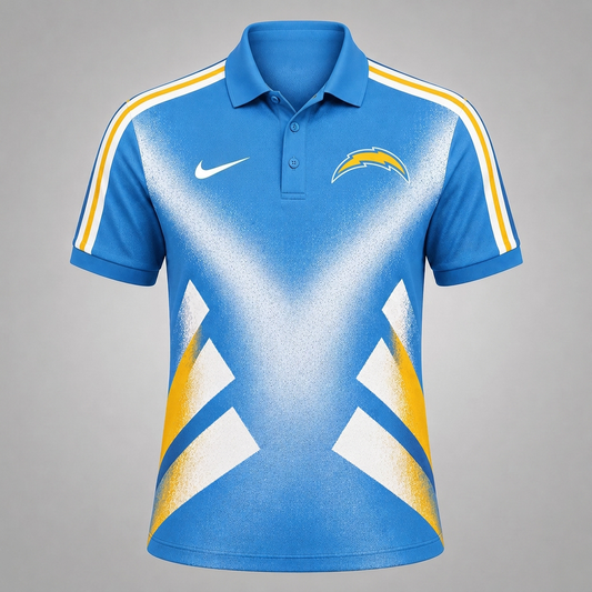 LAC x Premium NFL Sports Fan Geometric Pattern Polo Shirt