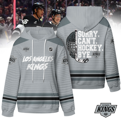 LAK Premium NHL Sorry Busy Hockey Waffle Hoodie DDT NTL