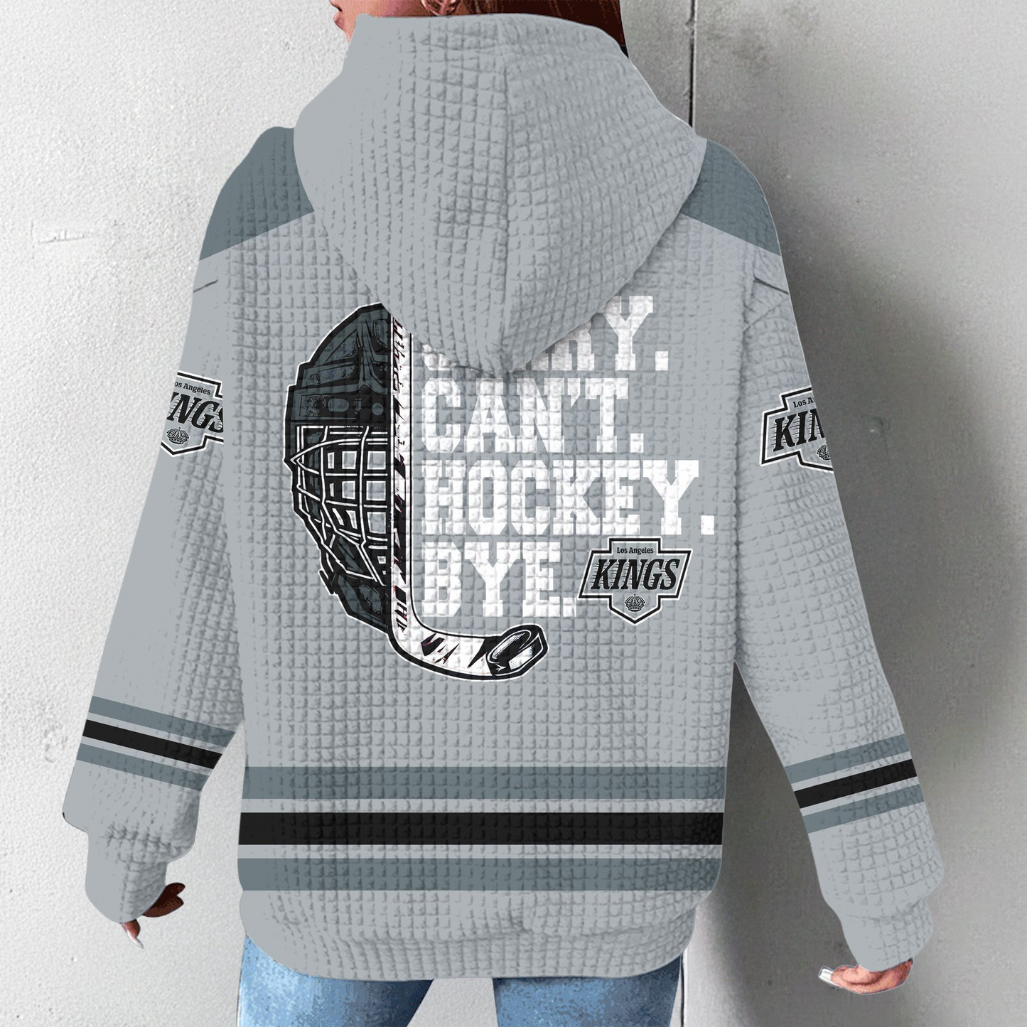 LAK Premium NHL Sorry Busy Hockey Waffle Hoodie DDT NTL
