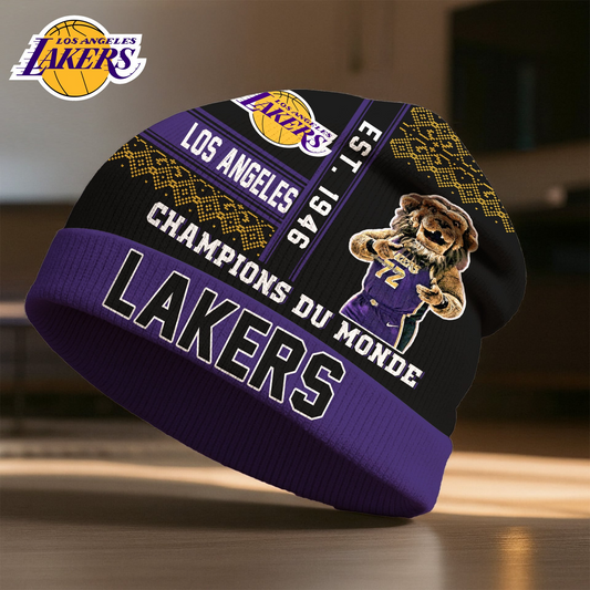 LAL Premium NBA Champions Du Monde Beanie Hat DDT CTND