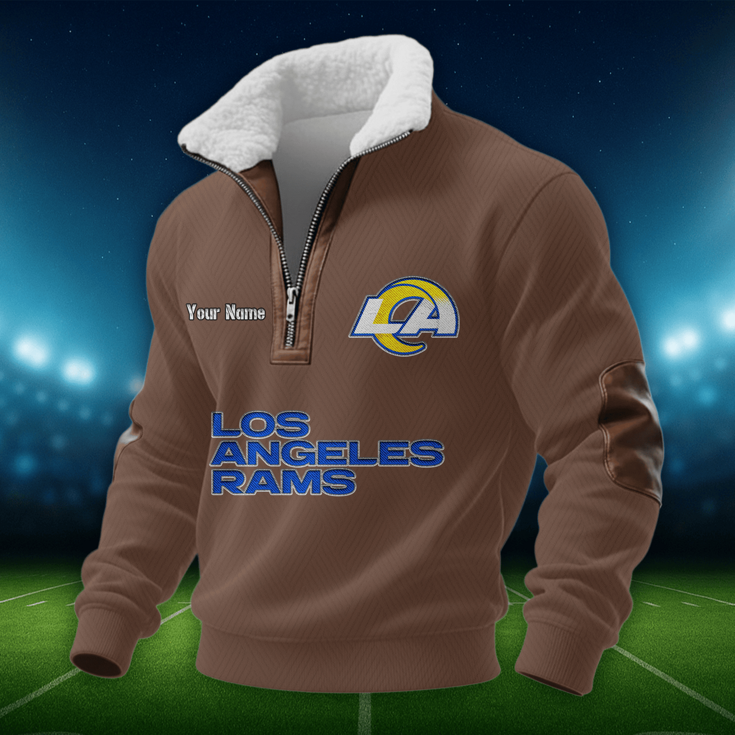 LAR NFL Men Fur Collar Sweatshirt DDT CTND