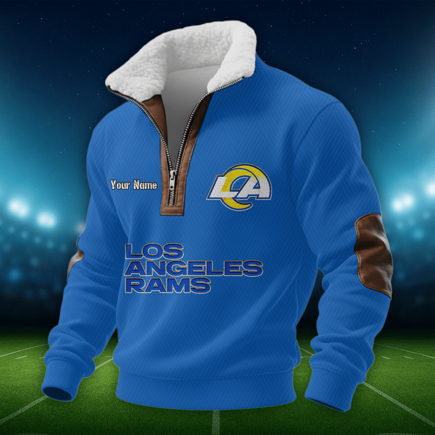 LAR NFL Men Fur Collar Sweatshirt DDT CTND