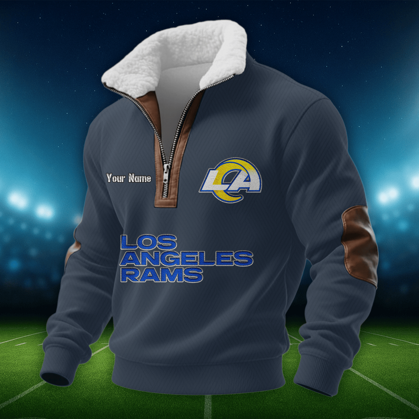 LAR NFL Men Fur Collar Sweatshirt DDT CTND