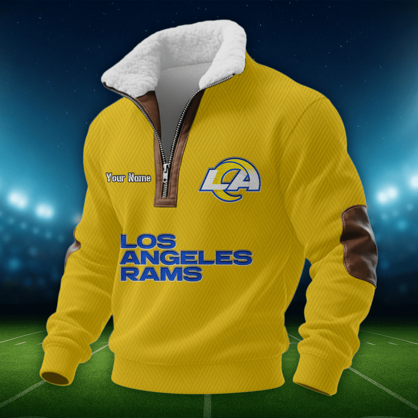 LAR NFL Men Fur Collar Sweatshirt DDT CTND