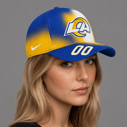 LAR Premium NFL Custom Name Number Athletic Cap