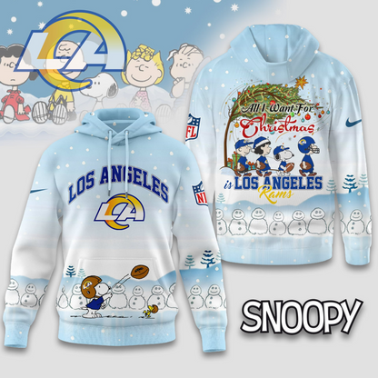 LAR Premium NFL Peanuts Snow Day Hoodie DDT CTND