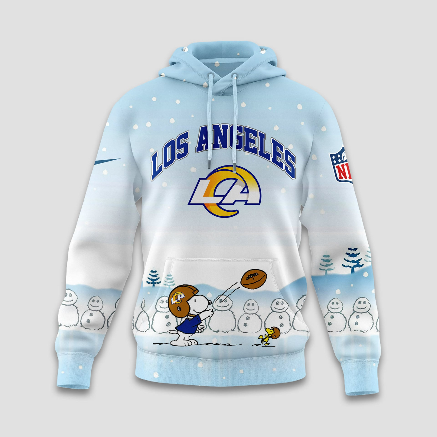 LAR Premium NFL Peanuts Snow Day Hoodie DDT CTND