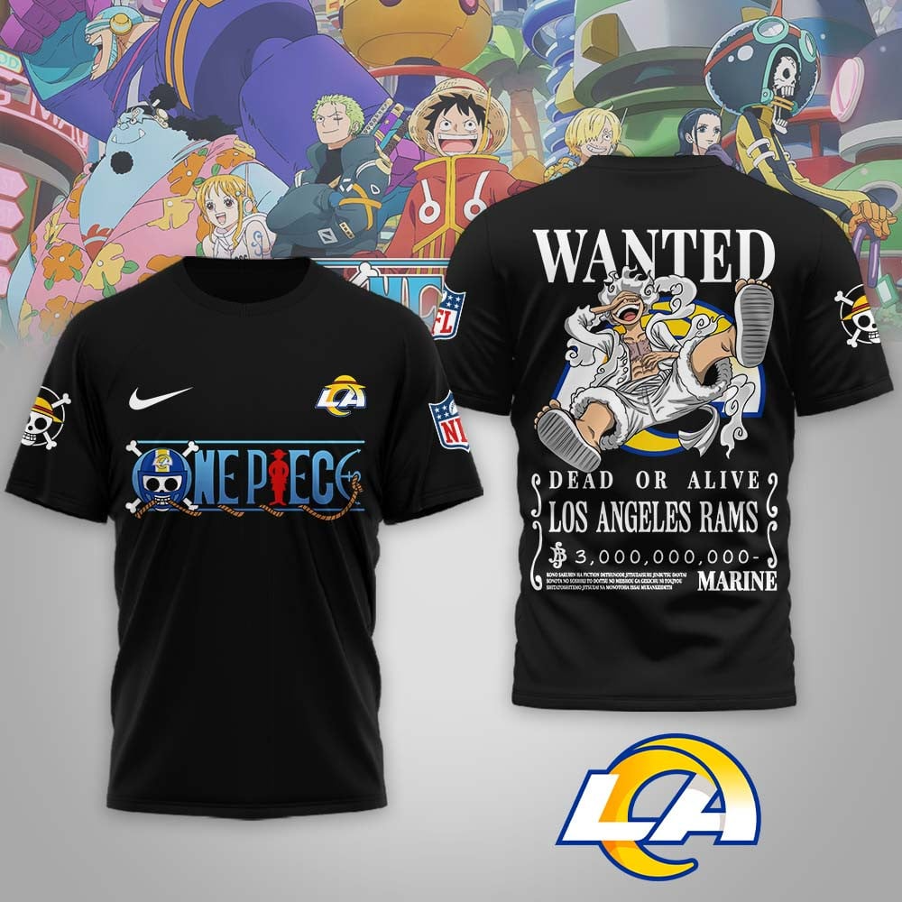 LAR Premium NFL Wanted Monkey D Luffy 3D Shirt DDT NTL